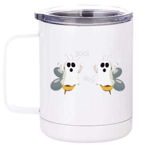 Ghost Bees Saying Boo Funny Halloween Gift 12 oz Stainless Steel Tumbler Cup