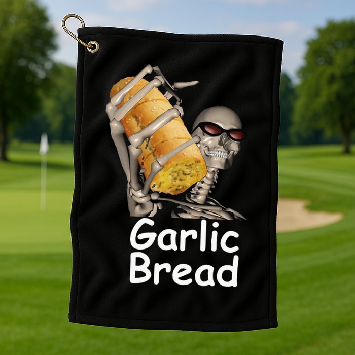 Garlic Bread Skeleton Golf Towel