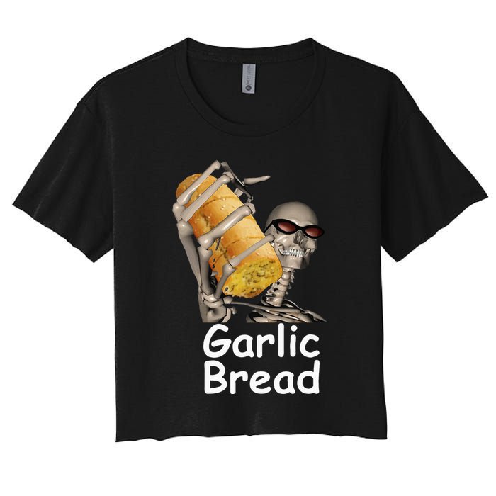 Garlic Bread Skeleton Women's Crop Top Tee