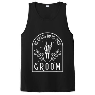 Groom Bride Skeleton Gothic Halloween Engagement Wedding PosiCharge Competitor Tank