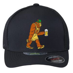 German Bigfoot Sasquatch Beer Lederhose Flexfit Unipanel Trucker Cap