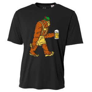 German Bigfoot Sasquatch Beer Lederhose Cooling Performance Crew T-Shirt