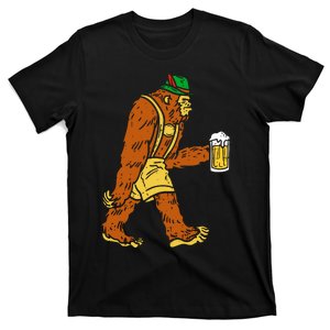 German Bigfoot Sasquatch Beer Lederhose T-Shirt