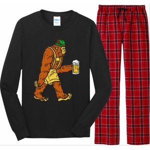 German Bigfoot Sasquatch Beer Lederhose Long Sleeve Pajama Set