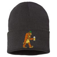 German Bigfoot Sasquatch Beer Lederhose Sustainable Knit Beanie