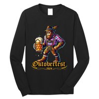 German Bigfoot Sasquatch Lederhose Funny Oktoberfest 2024 Gift Long Sleeve Shirt