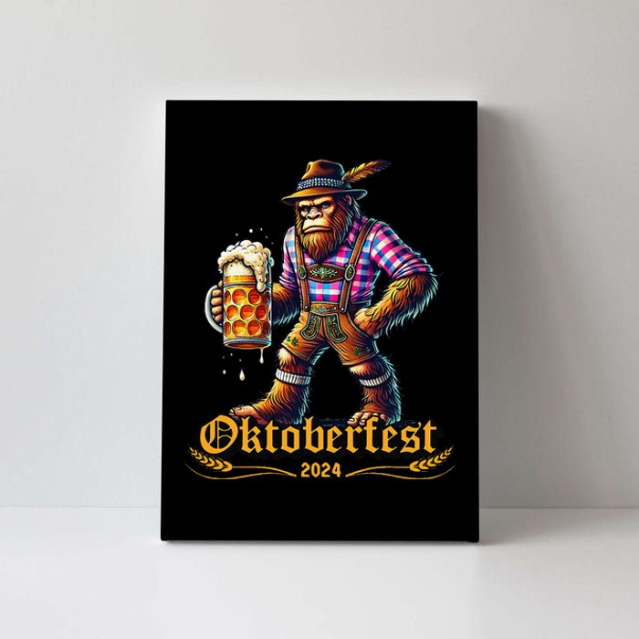 German Bigfoot Sasquatch Lederhose Funny Oktoberfest 2024 Gift Canvas