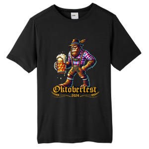 German Bigfoot Sasquatch Lederhose Funny Oktoberfest 2024 Gift Tall Fusion ChromaSoft Performance T-Shirt