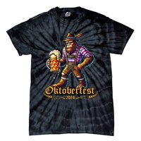 German Bigfoot Sasquatch Lederhose Funny Oktoberfest 2024 Gift Tie-Dye T-Shirt