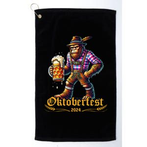 German Bigfoot Sasquatch Lederhose Funny Oktoberfest 2024 Gift Platinum Collection Golf Towel