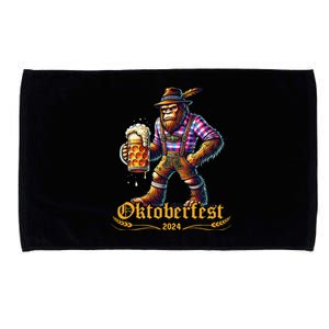 German Bigfoot Sasquatch Lederhose Funny Oktoberfest 2024 Gift Microfiber Hand Towel