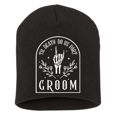 Groom Bride Skeleton Gothic Halloween Engagement Wedding Short Acrylic Beanie