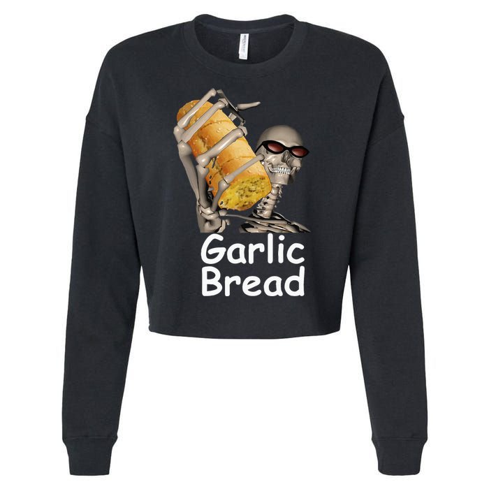 Garlic Bread Skeleton Cropped Pullover Crew