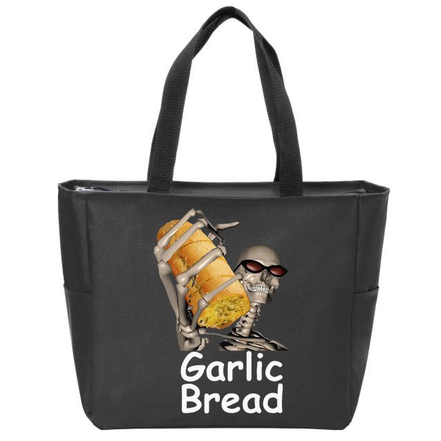 Garlic Bread Skeleton Zip Tote Bag