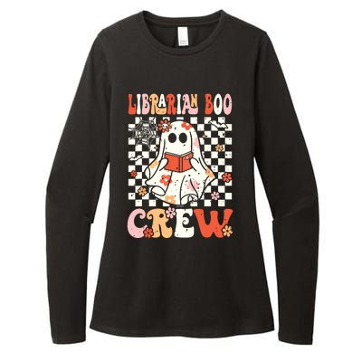 Groovy Boo School Librarian Crew Ghost Women Halloween Womens CVC Long Sleeve Shirt