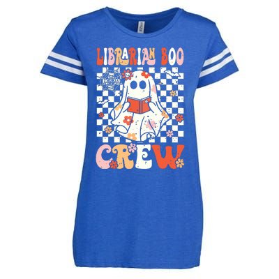 Groovy Boo School Librarian Crew Ghost Women Halloween Enza Ladies Jersey Football T-Shirt