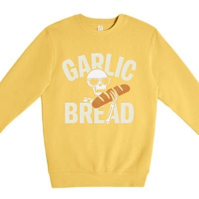 Garlic Bread Skeleton Foodie Halloween Costume Party Outfit Premium Crewneck Sweatshirt