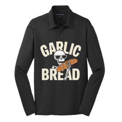 Garlic Bread Skeleton Foodie Halloween Costume Party Outfit Silk Touch Performance Long Sleeve Polo