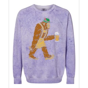 German Bigfoot Sasquatch Beer Lederhose Funny Oktoberfest Colorblast Crewneck Sweatshirt