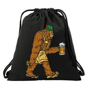 German Bigfoot Sasquatch Beer Lederhose Funny Oktoberfest Drawstring Bag