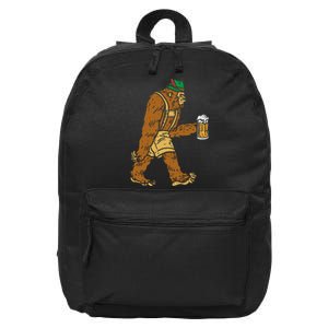 German Bigfoot Sasquatch Beer Lederhose Funny Oktoberfest 16 in Basic Backpack