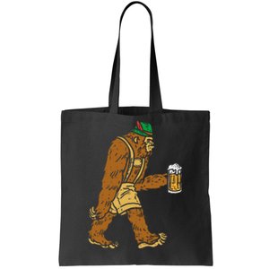 German Bigfoot Sasquatch Beer Lederhose Funny Oktoberfest Tote Bag