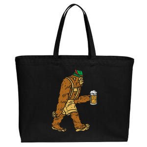 German Bigfoot Sasquatch Beer Lederhose Funny Oktoberfest Cotton Canvas Jumbo Tote