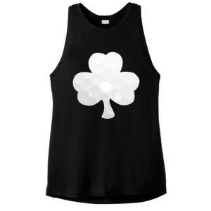 Golf Ball Shamrock St Patricks Clover Sports Fan Athlete Gift Ladies PosiCharge Tri-Blend Wicking Tank