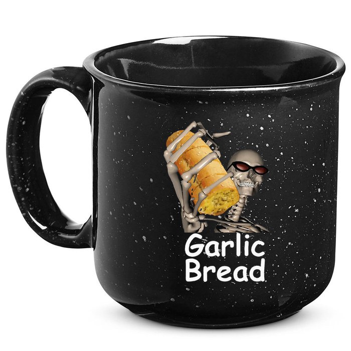 Garlic Bread Skeleton Funny 15oz Campfire Ceramic Mug
