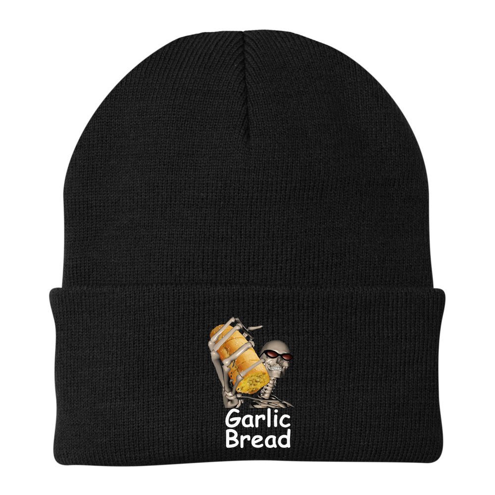 Garlic Bread Skeleton Funny Beanie