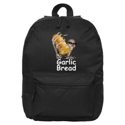 Garlic Bread Skeleton Funny 16 in Basic Backpack