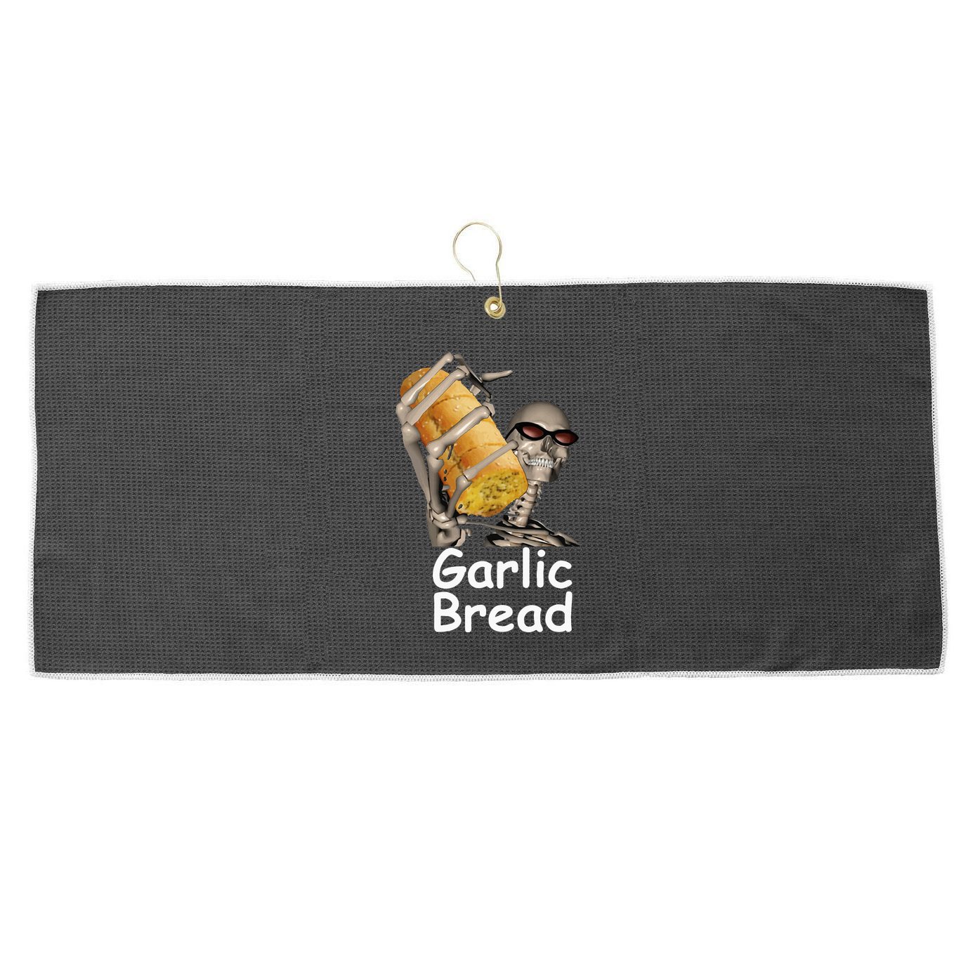 Garlic Bread Skeleton Funny Large Microfiber Waffle Golf Towel