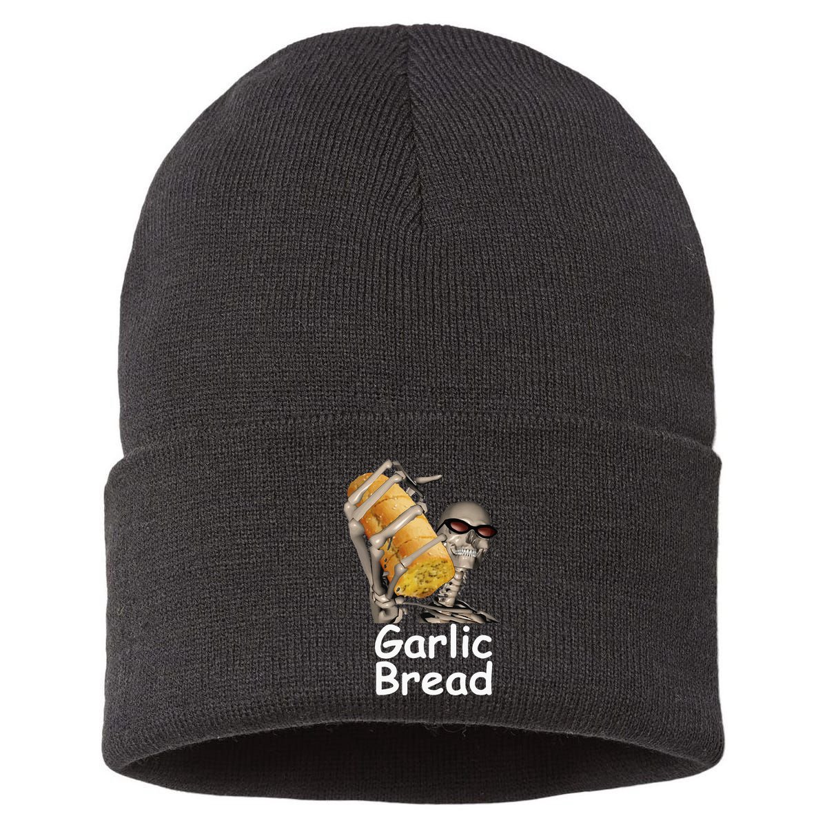 Garlic Bread Skeleton Funny Sustainable Knit Beanie
