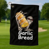 Garlic Bread Skeleton Funny Golf Towel