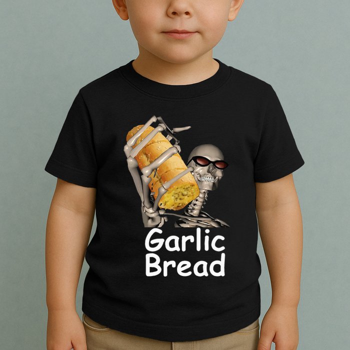 Garlic Bread Skeleton Funny Toddler T-Shirt