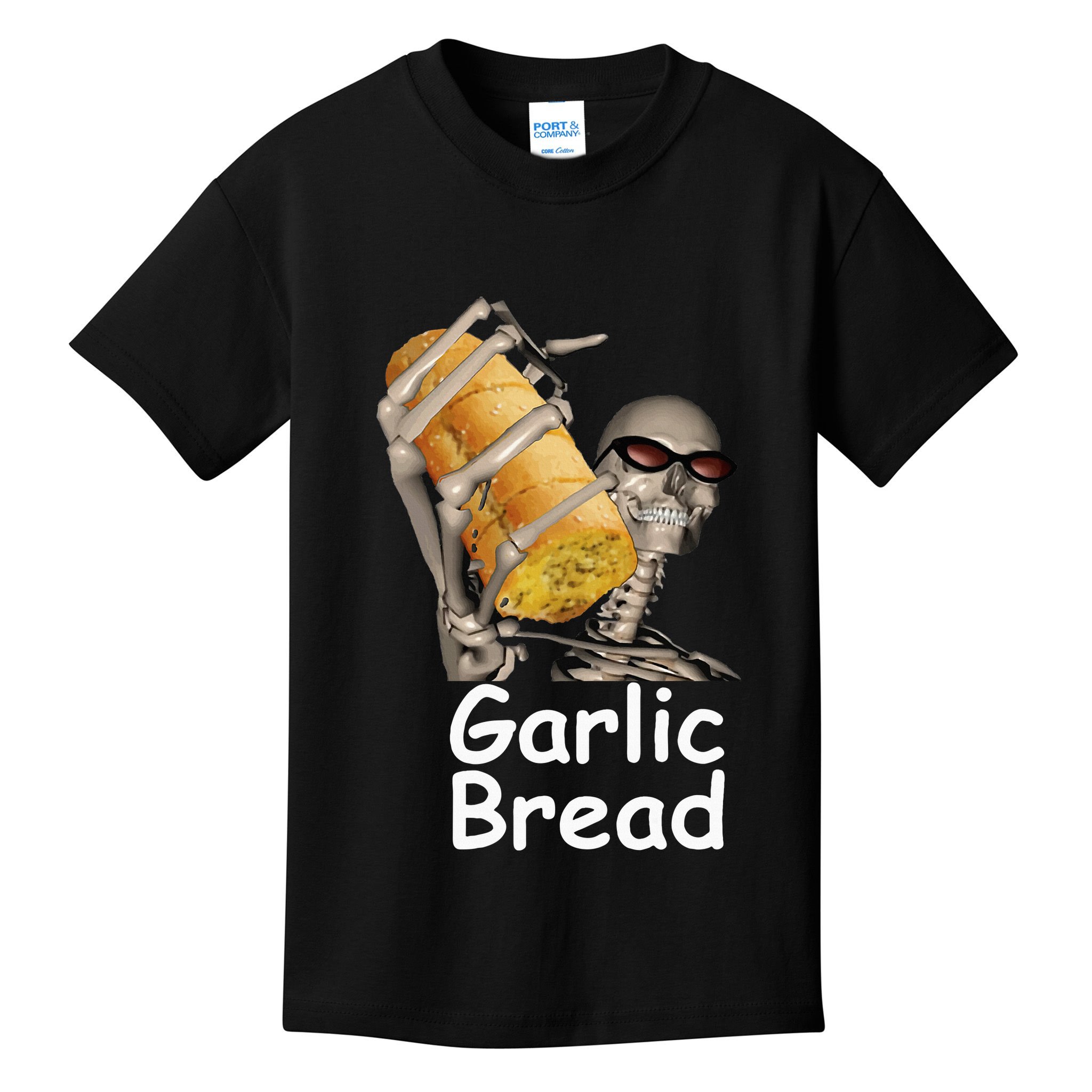 Garlic Bread Skeleton Funny Kids T-Shirt