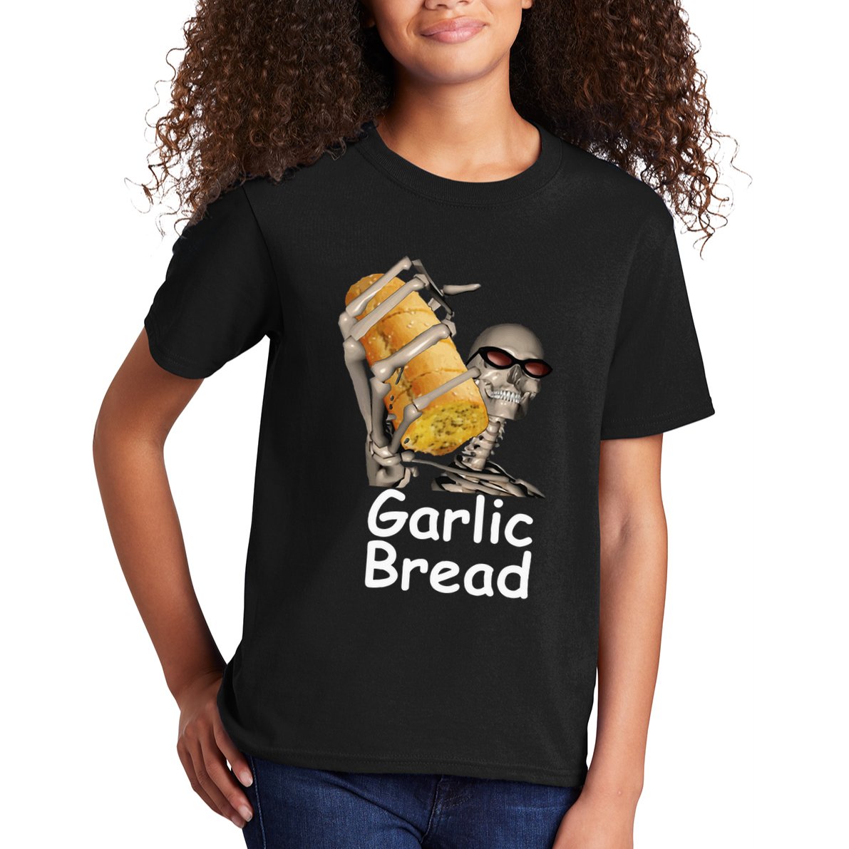 Garlic Bread Skeleton Funny Kids T-Shirt