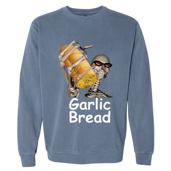 Garlic Bread Skeleton Funny Garment-Dyed Sweatshirt