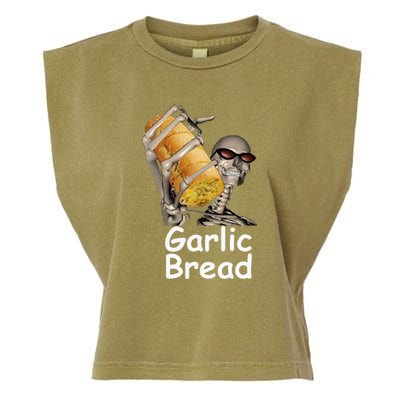 Garlic Bread Skeleton Funny Garment-Dyed Women's Muscle Tee
