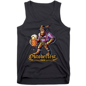 German Bigfoot Sasquatch Lederhose Funny Oktoberfest 2024 Tank Top