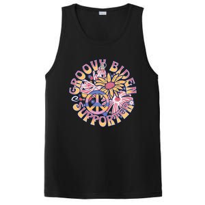 Groovy Biden Supporter Reelect President Retro Biden 2024 Gift PosiCharge Competitor Tank