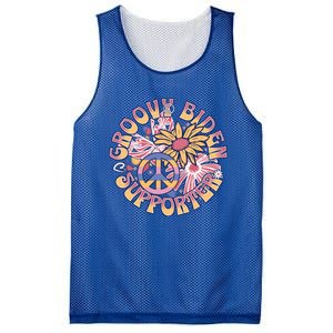 Groovy Biden Supporter Reelect President Retro Biden 2024 Gift Mesh Reversible Basketball Jersey Tank