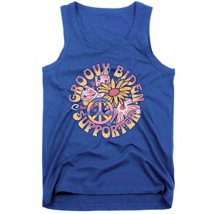 Groovy Biden Supporter Reelect President Retro Biden 2024 Gift Tank Top