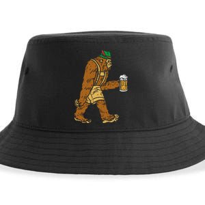 German Bigfoot Sasquatch Beer Lederhose Funny Oktoberfest Sustainable Bucket Hat