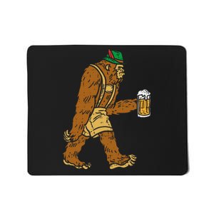 German Bigfoot Sasquatch Beer Lederhose Funny Oktoberfest Mousepad