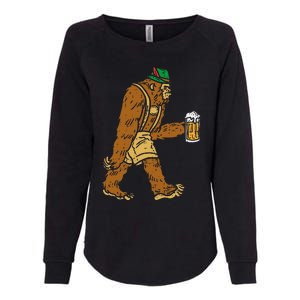 German Bigfoot Sasquatch Beer Lederhose Funny Oktoberfest Womens California Wash Sweatshirt