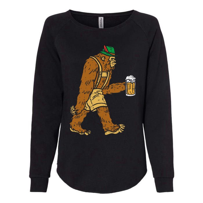 German Bigfoot Sasquatch Beer Lederhose Funny Oktoberfest Womens California Wash Sweatshirt