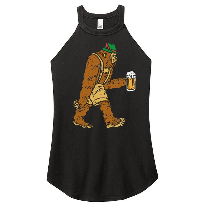 German Bigfoot Sasquatch Beer Lederhose Funny Oktoberfest Women's Perfect Tri Rocker Tank