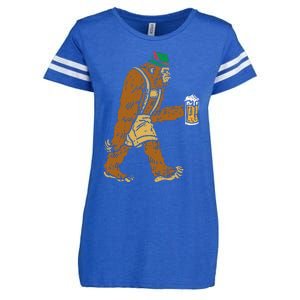 German Bigfoot Sasquatch Beer Lederhose Funny Oktoberfest Enza Ladies Jersey Football T-Shirt