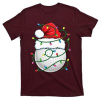 Golf Ball Santa Hat S Christmas Golfing Xmas Lights T-Shirt